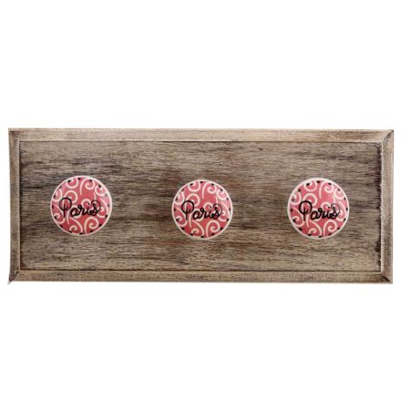 Paris Pink Flat Wooden Hooks